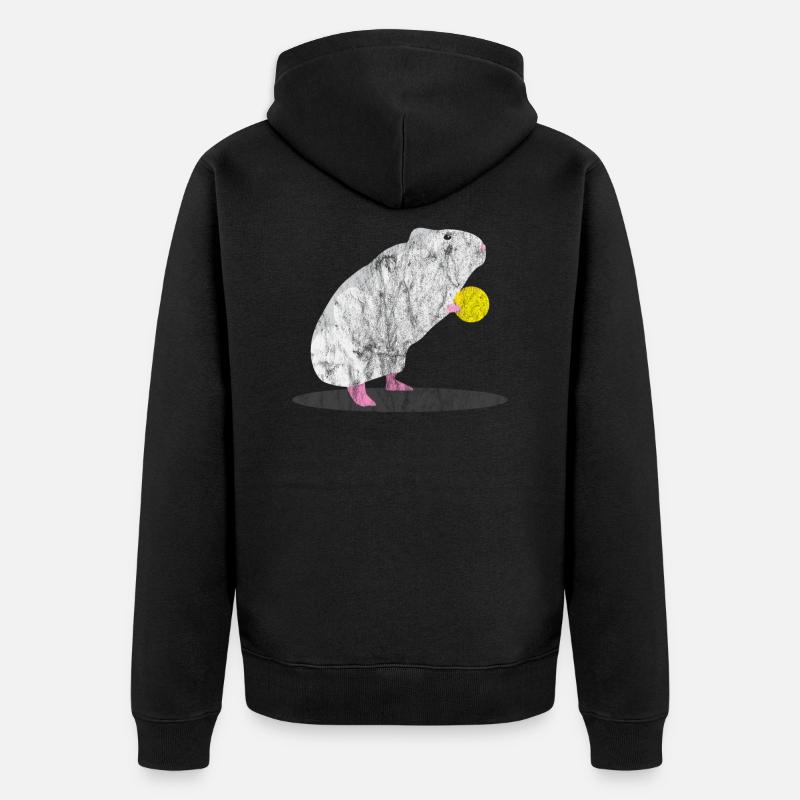 Animaux rat et fromage - Veste à capuche bio Premium Unisexe - noir