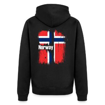 Drapeau norvégien - Veste à capuche bio Premium Unisexe - noir - Dos - Nico (187cm)
