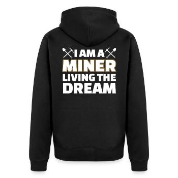 Je suis un mineur qui vit le rêve - Veste à capuche bio Premium Unisexe - noir - Dos - Nico (187cm)