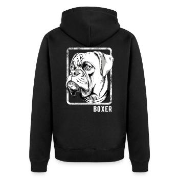 Chiens - boxeurs - Veste à capuche bio Premium Unisexe - noir - Dos - Nico (187cm)