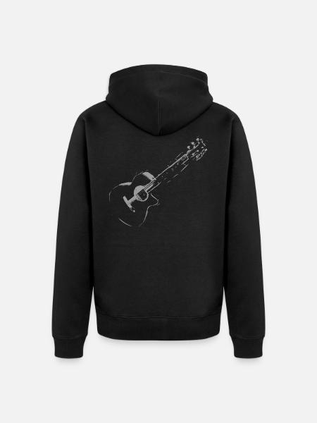 guitar - Unisex Premium Organic Zip Hoodie - black