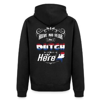 Holland - Unisex Premium Bio Zip Hoodie - Schwarz - Hinten - Nico (187cm)