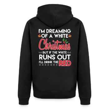 Crhistmas - I dream of a white Christmas - Unisex Premium Organic Zip Hoodie - black - Back - Nico (187cm)