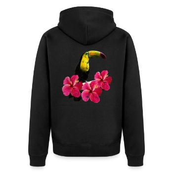 tiefer Dschungel - Unisex Premium Bio Zip Hoodie - Schwarz - Hinten - Nico (187cm)