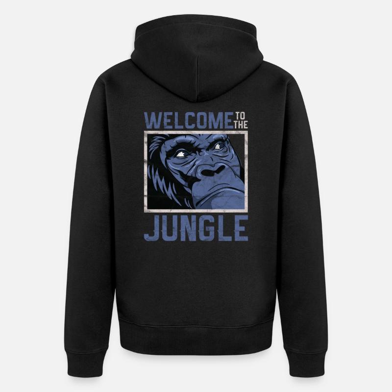 Bienvenue dans la jungle - Veste à capuche bio Premium Unisexe - noir