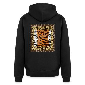 tiefer Dschungel - Unisex Premium Bio Zip Hoodie - Schwarz - Hinten - Nico (187cm)