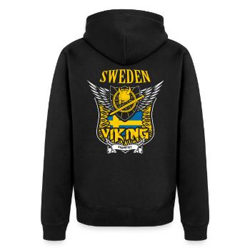 Suède pays viking - Veste à capuche bio Premium Unisexe - noir - Dos - Nico (187cm)