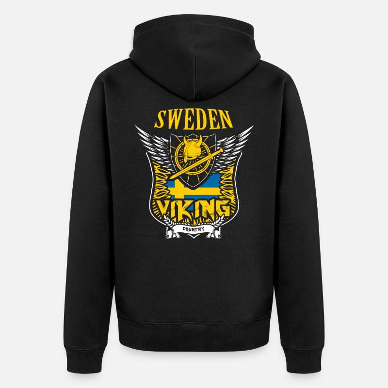 Suède pays viking - Veste à capuche bio Premium Unisexe - noir
