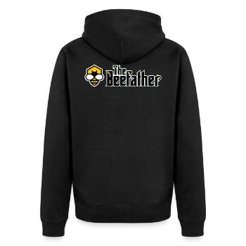 Le beefather - abeille miel apiculteur fleurs en nid d'abeille - Veste à capuche bio Premium Unisexe - noir - Dos - Nico (187cm)