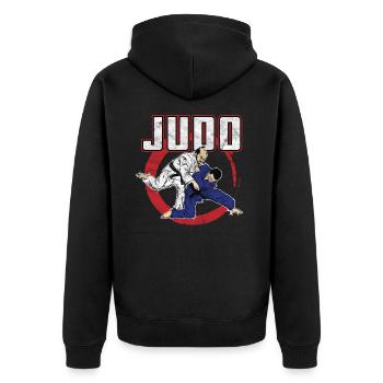judo - Veste à capuche bio Premium Unisexe - noir - Dos - Nico (187cm)