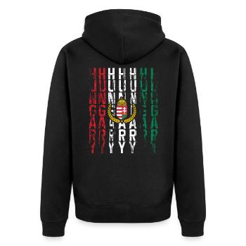 Hongrie - Veste à capuche bio Premium Unisexe - noir - Dos - Nico (187cm)
