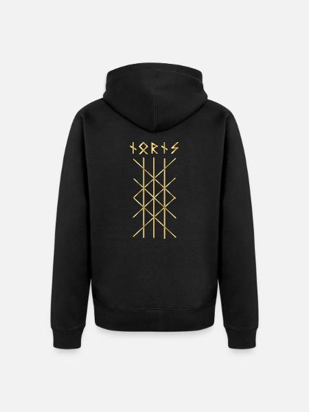 Nordische Rune Wikinger - Unisex Premium Bio Zip Hoodie - Schwarz