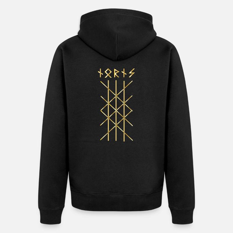 Vikings Rune Nordiques - Veste à capuche bio Premium Unisexe - noir