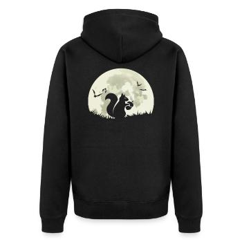 Écureuil lune chauve-souris - Veste à capuche bio Premium Unisexe - noir - Dos - Nico (187cm)