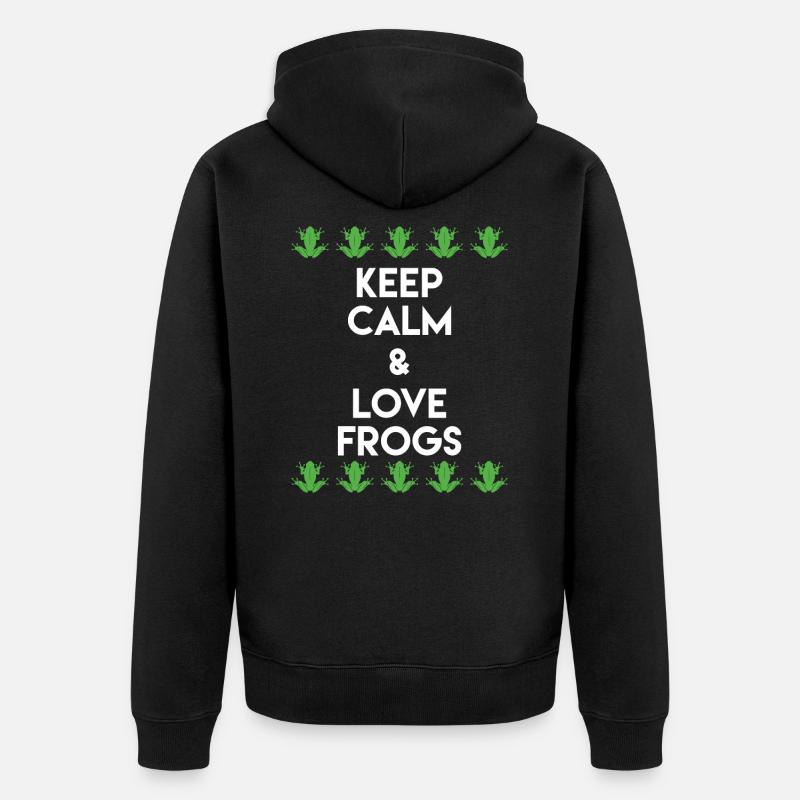 Frösche - Unisex Premium Bio Zip Hoodie - Schwarz