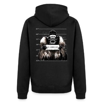 Mexican Gorilla Prison T-shirt - Unisex Premium Organic Zip Hoodie - black - Back - Nico (187cm)
