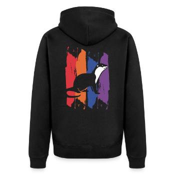 Otter marten - Unisex Premium Organic Zip Hoodie - black - Back - Nico (187cm)