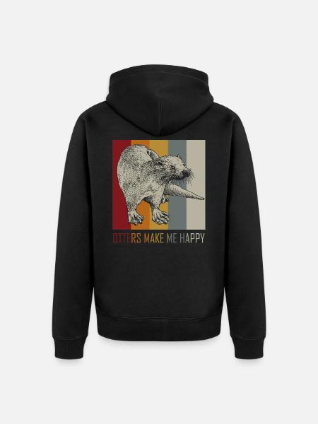 Otter favorite animal - Unisex Premium Organic Zip Hoodie - black