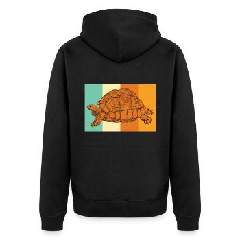 Tortue géante | Tortue | tortue - Veste à capuche bio Premium Unisexe - noir - Dos - Nico (187cm)