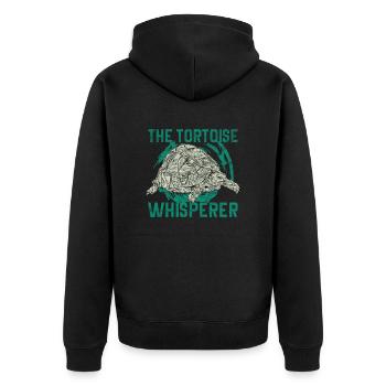 The turtles whisperer | Turtle - Unisex Premium Organic Zip Hoodie - black - Back - Nico (187cm)