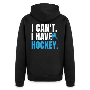 Je ne peux pas avoir de hockey - Veste à capuche bio Premium Unisexe - noir - Dos - Nico (187cm)