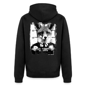 Animal Print - El Zorro - Veste à capuche bio Premium Unisexe - noir - Dos - Nico (187cm)