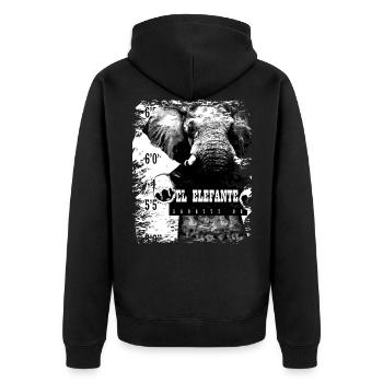 Elephant mammal elephant gift - Unisex Premium Organic Zip Hoodie - black - Back - Nico (187cm)