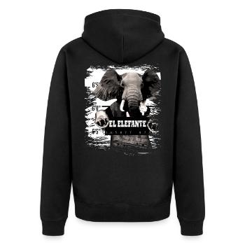 Elephant mammal elephant gift - Unisex Premium Organic Zip Hoodie - black - Back - Nico (187cm)