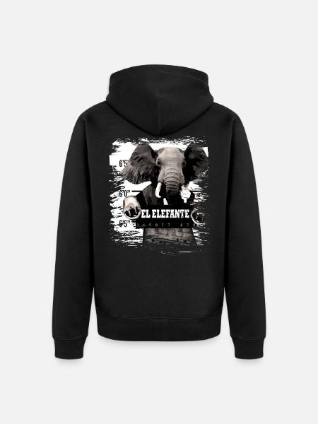 Elephant mammal elephant gift - Unisex Premium Organic Zip Hoodie - black