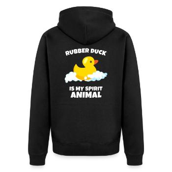 Canard de Bain Animal Spirituel - Veste à capuche bio Premium Unisexe - noir - Dos - Nico (187cm)