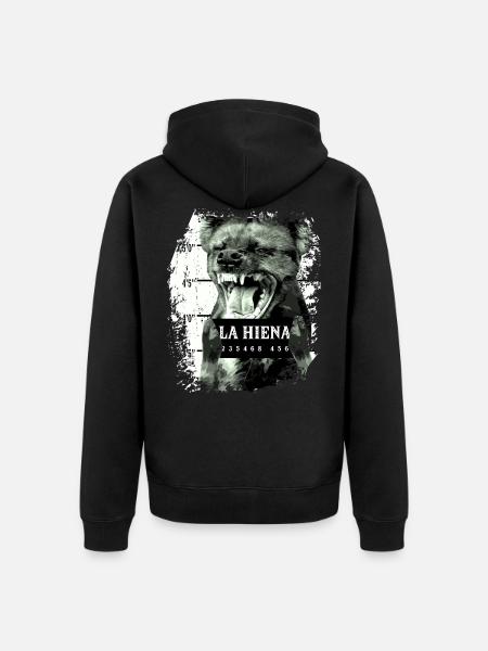 hyena - Unisex Premium Organic Zip Hoodie - black