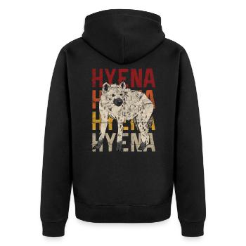 Hyène | rétro - Veste à capuche bio Premium Unisexe - noir - Dos - Nico (187cm)