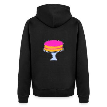 Torte Kuchen - Unisex Premium Bio Zip Hoodie - Schwarz - Hinten - Nico (187cm)