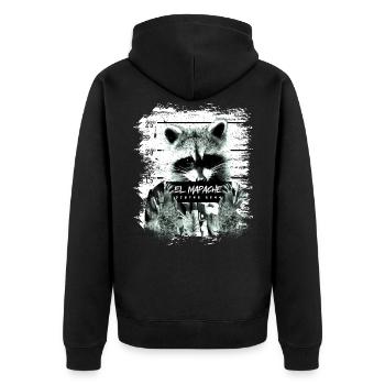Cadeau imprimé animal El Mapache - Veste à capuche bio Premium Unisexe - noir - Dos - Nico (187cm)