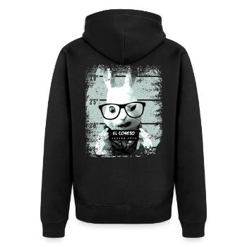 Lapin de prison drôle lapin - Veste à capuche bio Premium Unisexe - noir - Dos - Nico (187cm)