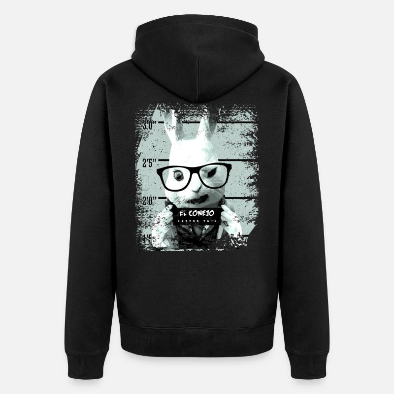 Lapin de prison drôle lapin - Veste à capuche bio Premium Unisexe - noir