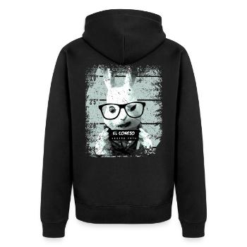 Lapin de prison drôle lapin - Veste à capuche bio Premium Unisexe - noir - Dos - Nico (187cm)