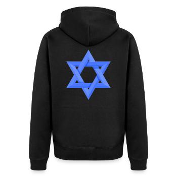 Israel Star of David - Unisex Premium Organic Zip Hoodie - black - Back - Nico (187cm)