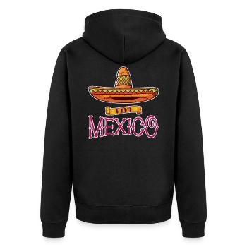 Mexiko Sombrero - Unisex Premium Bio Zip Hoodie - Schwarz - Hinten - Nico (187cm)