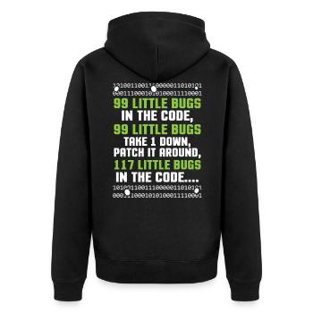 Nerdy Menschen Niedlich Geschenk - Unisex Premium Bio Zip Hoodie - Schwarz - Hinten - Nico (187cm)