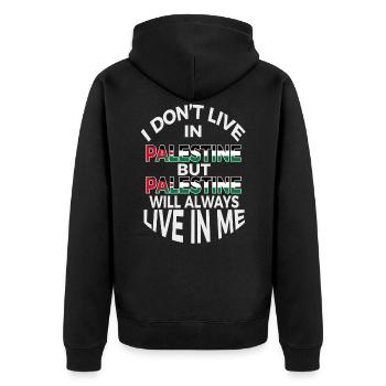 Palestine life - Unisex Premium Organic Zip Hoodie - black - Back - Nico (187cm)