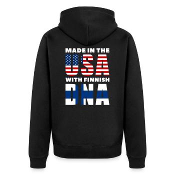 Etats-Unis Finlande - Veste à capuche bio Premium Unisexe - noir - Dos - Nico (187cm)