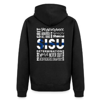 Finland Scandinavia culture - Unisex Premium Organic Zip Hoodie - black - Back - Nico (187cm)