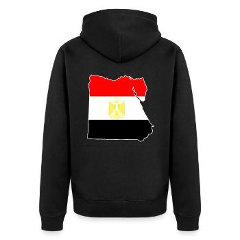 Ägypten Flagge - Unisex Premium Bio Zip Hoodie - Schwarz - Hinten - Nico (187cm)