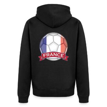 Fußball - Frankreich Fan Tor Stadion Mannschaft - Unisex Premium Bio Zip Hoodie - Schwarz - Hinten - Nico (187cm)