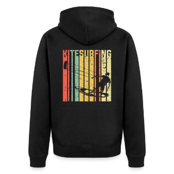 Kite surfing sport - Unisex Premium Organic Zip Hoodie - black - Back - Nico (187cm)
