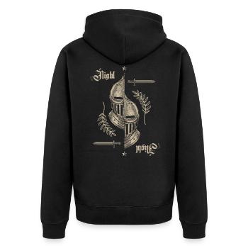 mittelalter Festival mittelfristig Markt Geschenk - Unisex Premium Bio Zip Hoodie - Schwarz - Hinten - Nico (187cm)
