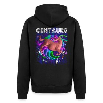 Centaur Centaurus griechische Mythologie Geschenk - Unisex Premium Bio Zip Hoodie - Schwarz - Hinten - Nico (187cm)