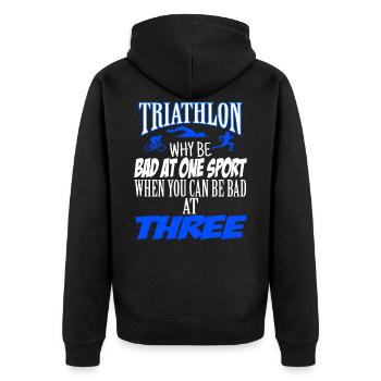 Sports de triathlon - Veste à capuche bio Premium Unisexe - noir - Dos - Nico (187cm)