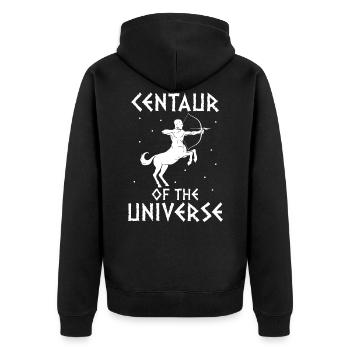 Centaur Centaurus griechische Mythologie Geschenk - Unisex Premium Bio Zip Hoodie - Schwarz - Hinten - Nico (187cm)